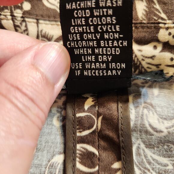 GOODCLOTHES COLLECTIONS Brown Beige Floral Damask Unlined Crop Pantsuit Women 10 - Picture 6 of 12